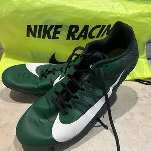 Nike Green and Black Athletic Racing Shoes